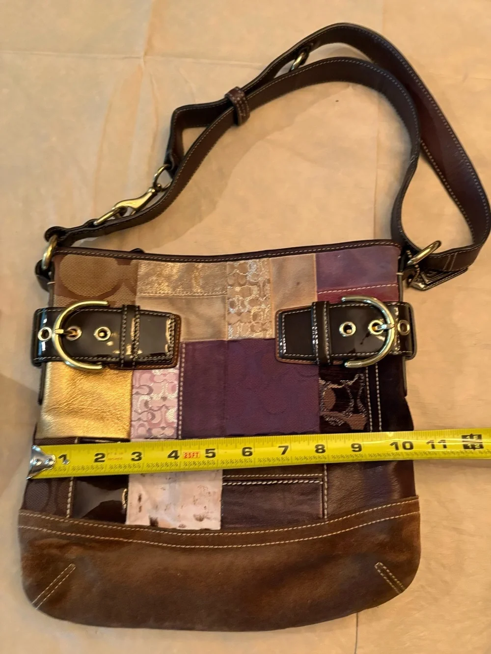 Vintage Coach Patchwork Leather   Crossbody/Shoulder Bag K05S-3573